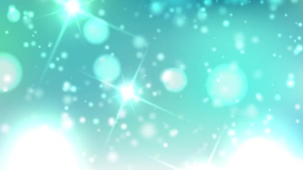 Blue, blurred, bokeh lights background. Abstract sparkles. Full HD — Stock Video