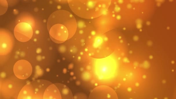 Sarı turuncu arka plana altıgen bokeh ışıklar — Stok video