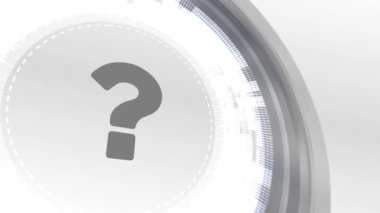 soru işareti işaret SSS simgesi animasyon beyaz dijital öğeleri teknolojik altyapı