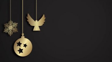 Yılbaşı yeni yıl festival mevsimlik kutlama yer tutucu siyah arka plan düşen animasyonlu hareketli önemsiz şey topu