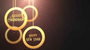 Neşeli Noel mutlu yeni yıl festival mevsimlik kutlama yer tutucu gri arka plan düşen altın hareket önemsiz şey top
