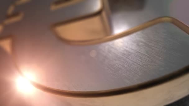 Fond financier avec animation scintillante de l'icône de l'euro 3D avec profondeur de champ 
