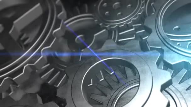 Business concept rotating gears mechanic mechanical machine — Stock Video