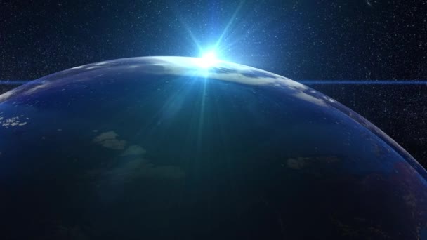 Belle animation Coucher de soleil sur la Terre 