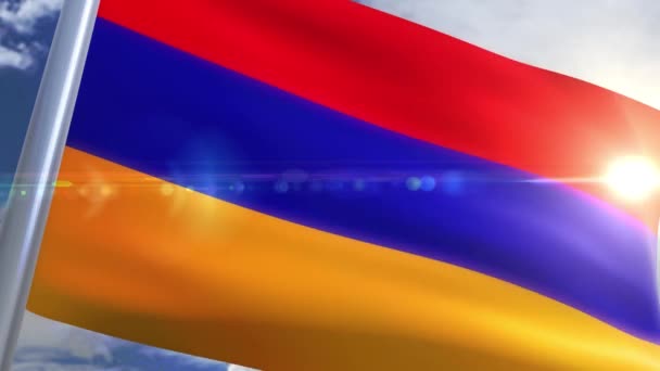 Bandera de Armenia Animación — Vídeos de Stock