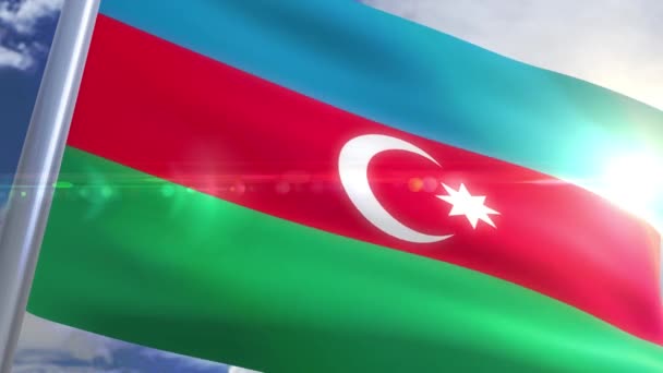 Waving flag of Azerbaijan Animation — Stock Video