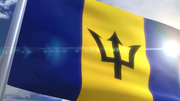 Bandeira ondulante de Barbados Animation — Vídeo de Stock