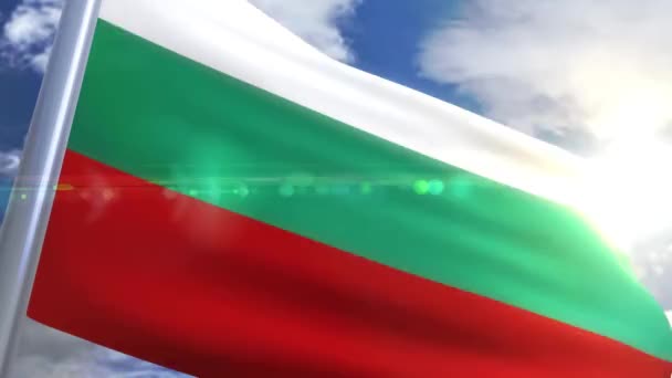 Viftande flagga Bulgarien Animation — Stockvideo