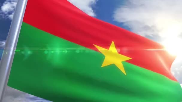 Viftande flagga av Burkina Faso Animation — Stockvideo