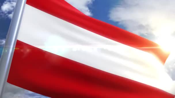 Mávání vlajkou Rakouska animace — Stock video