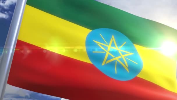 Bandeira acenando de Ethiopia Animation — Vídeo de Stock