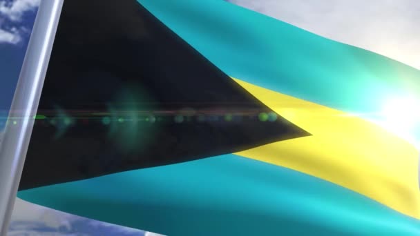 Bandeira acenando de Bahamas Animation — Vídeo de Stock
