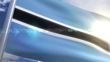 Botsvana animasyon bayrağı sallayarak