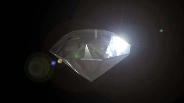 Diamant brillant et réfléchissant tournant. Animation en boucle — Video