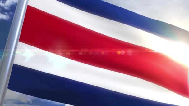 Bandera de Costa Rica Animación — Vídeos de Stock