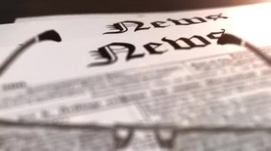 gözlüklü bir gazete bir tablo 3d animasyon üzerinde gösterilen iki farklı kamera açıları