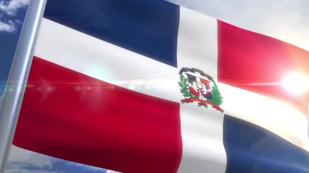 Waving flag of Dominican Republic Animation — Stock Video