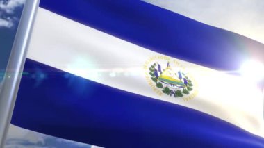 El Salvador animasyon bayrağı sallayarak