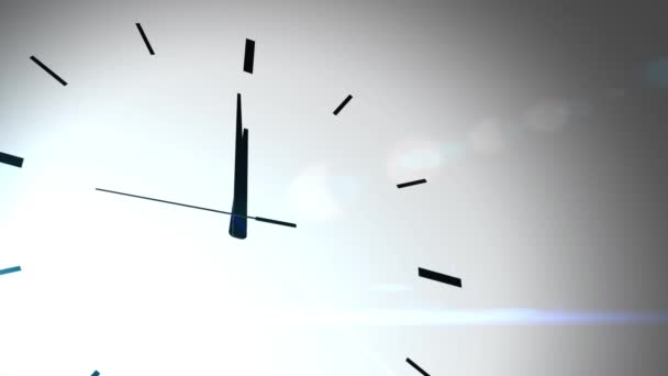 白い背景を持つ時計カウント ダウン刻 々 と過ぎ深夜 20 秒 — ストック動画