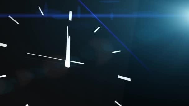 Hodiny odpočítávání tikající Midnight 20 sekund s černým pozadím — Stock video
