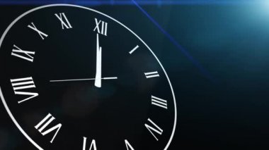Saati geri sayım geçiyor gece yarısı 20 saniye siyah arka plan ile
