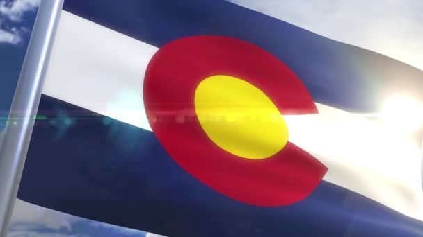 Viftande flagga av delstaten Colorado Usa — Stockvideo