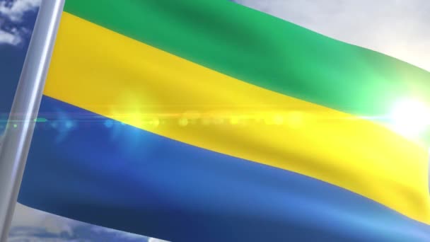 Bandeira acenando de Gabão Animation — Vídeo de Stock