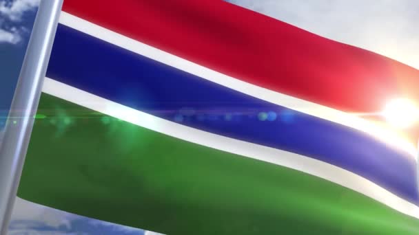 Waving flag of Gambia Animation — Stock Video