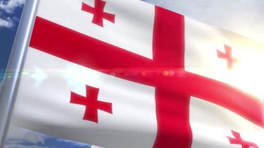 Gürcistan animasyon bayrağı sallayarak