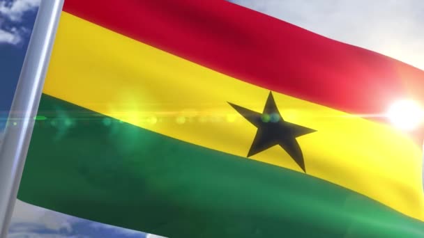 Viftande flagga Ghana Animation — Stockvideo