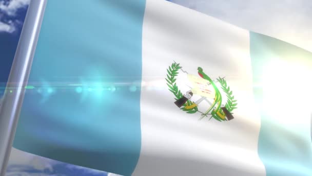 Guatemala animasyon bayrağı sallayarak — Stok video