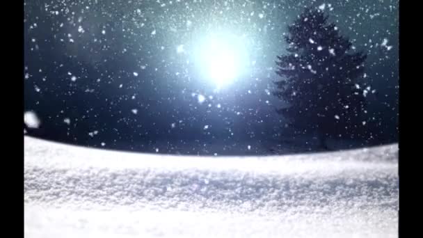 Волшебный снег - снежный рождественский видеофон — стоковое видео