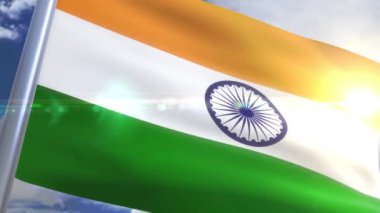 Hindistan animasyon bayrağı sallayarak