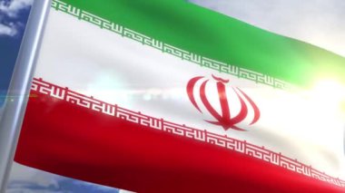 Iran animasyon bayrağı sallayarak