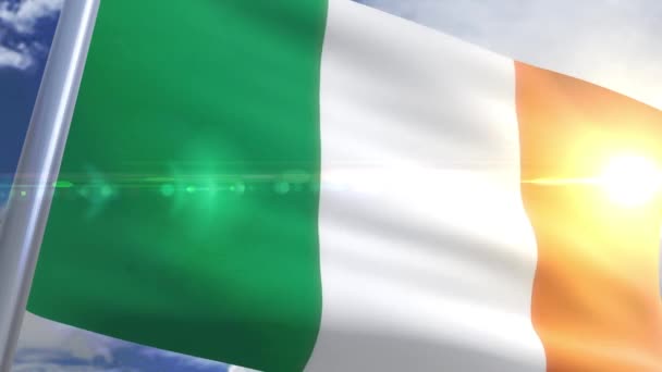 Bandeira acenando de Ireland Animation — Vídeo de Stock