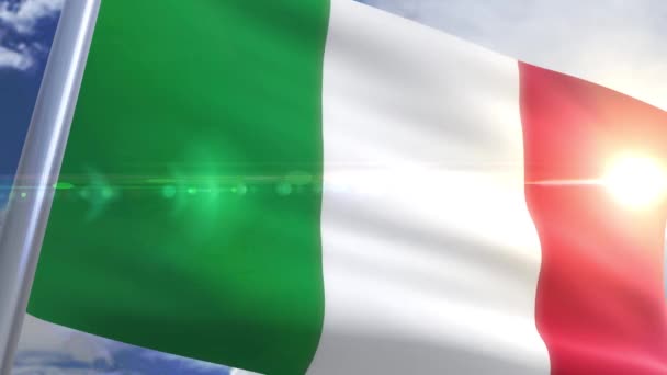 Bandeira de acenando de Itália Animação — Vídeo de Stock