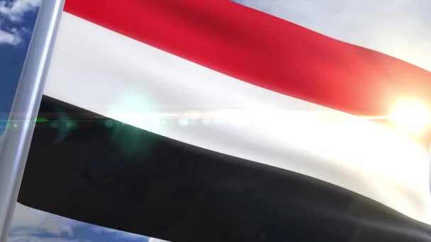 Bandera de Yemen Animación — Vídeos de Stock