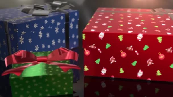 Vánoční narozeniny modré červené a zelené dárkové animace