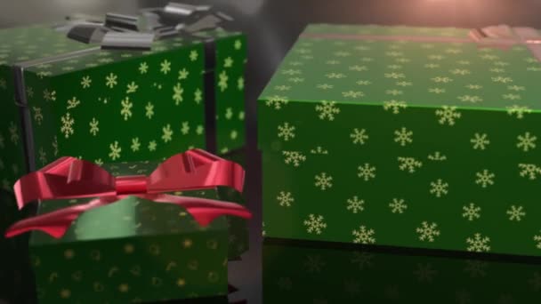 Natal aniversário animação do presente verde — Vídeo de Stock