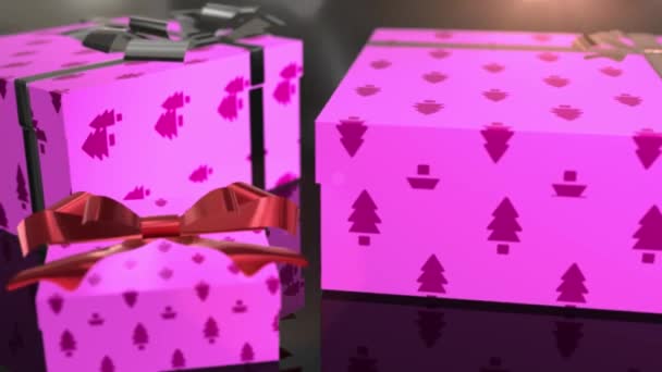 Navidad cumpleaños rosa regalo animación — Vídeos de Stock