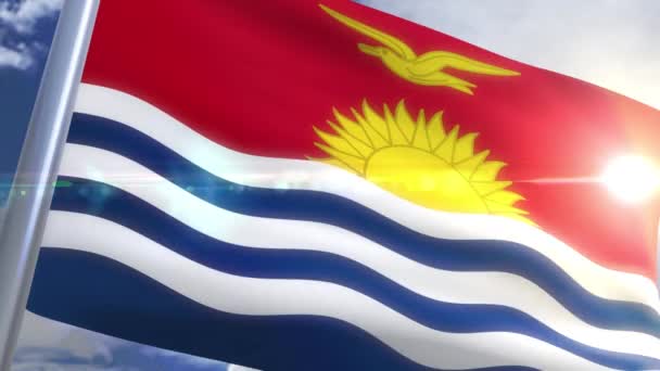 Waving flag of Kiribati Animation — Stock Video