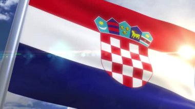 Hırvatistan animasyon bayrağı sallayarak