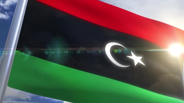 Viftande flagga Libyen Animation — Stockvideo