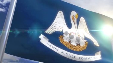 Louisiana Devlet ABD bayrağı sallayarak