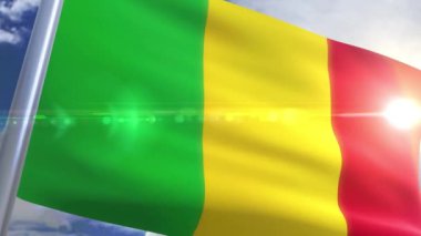 Mali animasyon bayrağı sallayarak