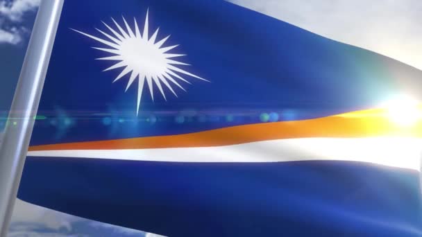 Waving flag of Marshall Islands Animation — Stock Video