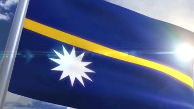 Nauru animasyon bayrağı sallayarak