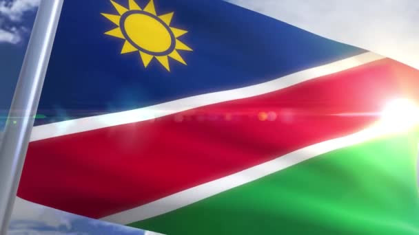 Viftande flagga Namibia Animation — Stockvideo