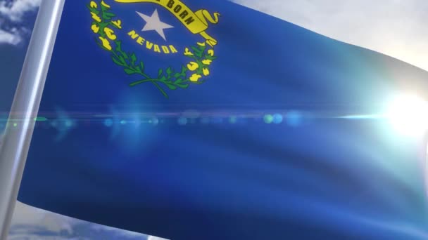 Waving flag of the state of Nevada USA — Stock Video