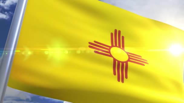 Viftande flagga av delstaten New Mexico Usa — Stockvideo